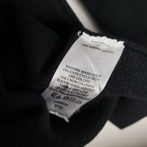 Quince Organic Cotton Knit Blazer Black Open Front Pockets Womens Size Medium - Picture 8 of 8